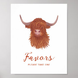 Favoriten für die Babydusche der Highland Cow Poster