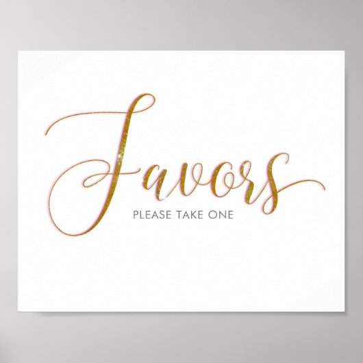 Favoriten Gold Glitzer Script Text Poster (Vorne)