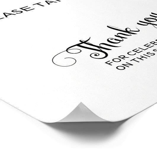 Favoriten Hochzeitszeichen Bitte nimm dir eins Poster (Ecke)