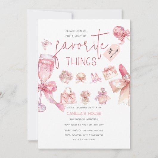 Favoriten | Holiday Favorite Things Party Einladung (Vorderseite)