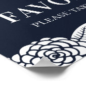 Favoriten. Moderne Navy-Blume. Hochzeit mit Blumen Poster (Ecke)