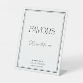 Favoriten Modernes Schwarz-Weiß-Brautparty Sockelschild (Vorderseite)