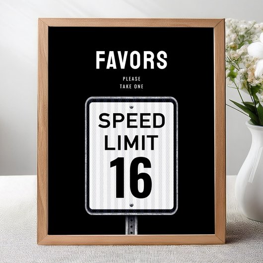 Favoriten Partei Schild 16. Geburtstag Geschwindig