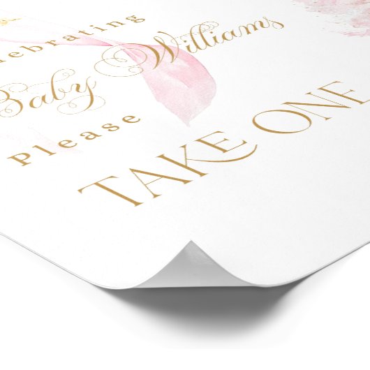 Favoriten Pink Bow Cold Outside Baby Dusche Poster (Ecke)