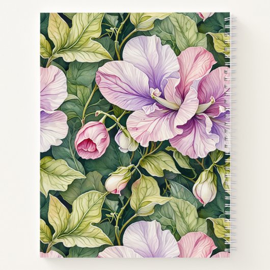 Favoriten-Platterbsen-Hardcover-Notebook Notizblock (Rückseite)