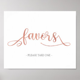 Favoriten Rose Gold Trendy Wedding Sign Poster