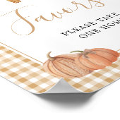 Favoriten Rustic Pumpkin Fall Baby Shower Poster (Ecke)