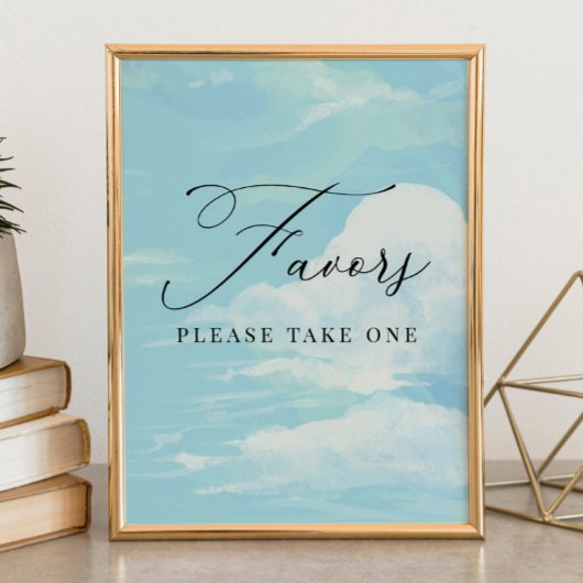 Favoriten Schild Blue Sky Cloud Baby Shower