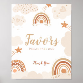Favoriten-Schild Boho Rainbows Baby Shower-Zeichen Poster