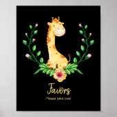 Favoriten Schildpatte Giraffe Baby Shower Poster (Vorne)