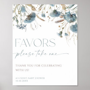 Favoriten signalisieren robuste blaue Wildblume Poster
