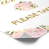 Favoriten Signieren Pink Gold Blume Hochzeitsszena Poster (Ecke)