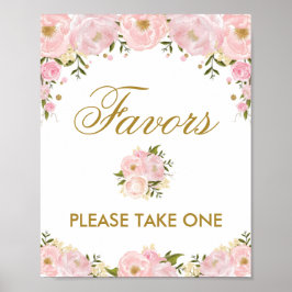 Favoriten Signieren Pink Gold Blume Hochzeitsszena Poster