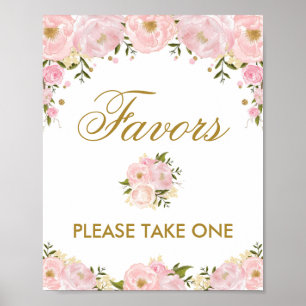 Favoriten Signieren Pink Gold Blume Hochzeitsszena Poster