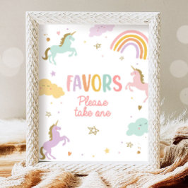 Favoriten Unicorn Sweet Table Girl Birthday Party Poster