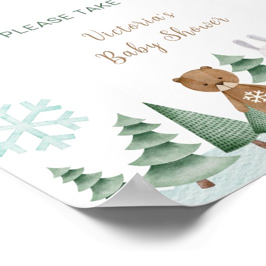 Favoriten Winterschneeflocken-Waldplakat Poster (Ecke)