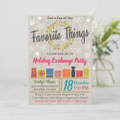 Favoritenaustausche Party Einladung (Stehend Vorderseite)