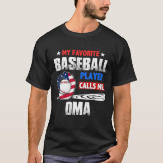 Favoritenbaseball-Spieler nennt mir Oma US-Flagge T-Shirt