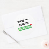 Favoritenbenachrichtigung - hell runder aufkleber (Umschlag)