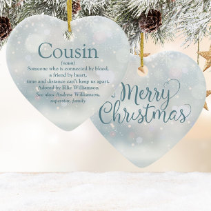 Favoritendefinition Cousin frohe Weihnachten Keramik Ornament