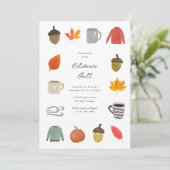 Favoritenfall-Dinge-Party Einladung (Stehend Vorderseite)