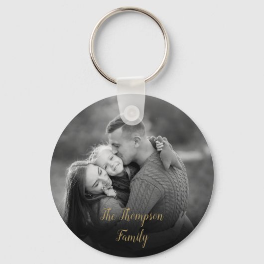 Favoritenhandschrift für Schwarz und Weiß-Foto Schlüsselanhänger (Rückseite)