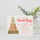 Favoritenklänge Geschenke Exchange braune Papierpa Einladung (Stehend Vorderseite)