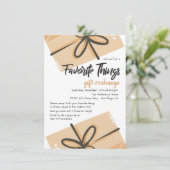 Favoritenklänge Geschenke Exchange braune Papierpa Einladung (Stehend Vorderseite)