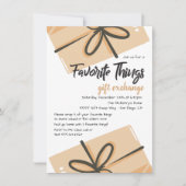 Favoritenklänge Geschenke Exchange braune Papierpa Einladung (Vorderseite)