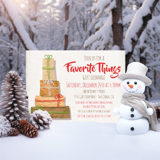 Favoritenklänge Geschenke Exchange braune Papierpa Einladung