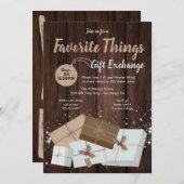 Favoritenklänge Geschenke Exchange braune Papierpa Einladung (Vorne/Hinten)