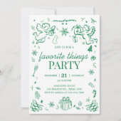 Favoritenklänge Handgezeichnetes Weihnachtsfest-Pa Einladung (Vorderseite)