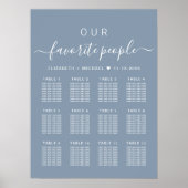 Favoritenleute 12 Tabelle Hochzeitssatellitenkarte Poster (Vorne)