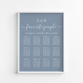 Favoritenleute 12 Tabelle Hochzeitssatellitenkarte Poster