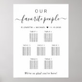 Favoritenleute 7 Tabelle Hochzeitssatellite Poster (Vorne)