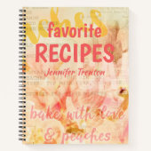 Favoritenrezepte Peach Baking Collage Notizblock (Vorderseite)