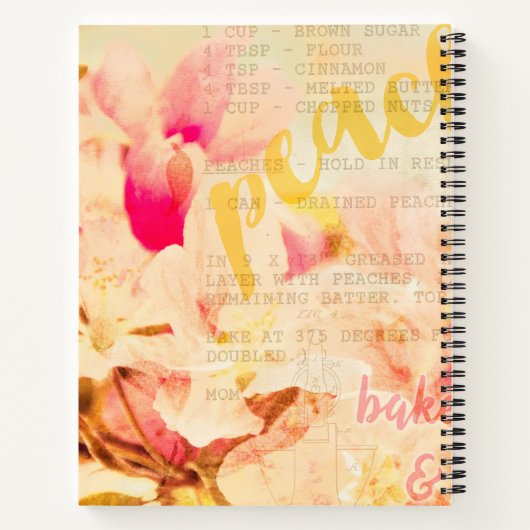 Favoritenrezepte Peach Baking Collage Notizblock (Rückseite)