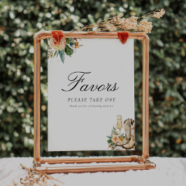 Favoritenstiefel und Blubbly-Brautparty-Zeichen Poster