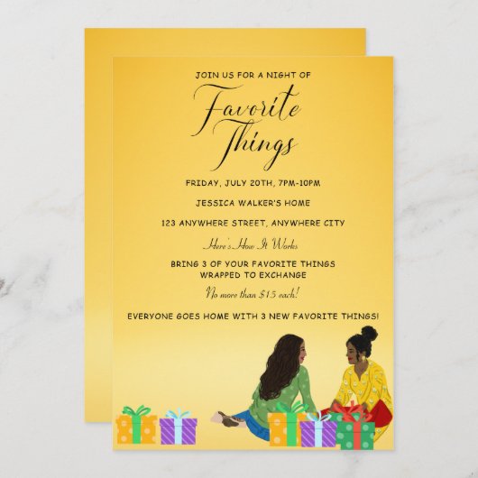 Favoritenthemen geben Exchange-Party Einladung (Vorne/Hinten)