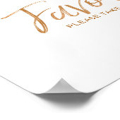 Favors 8x10 Stilvolle Rose Gold Wedding Sign Poster (Ecke)