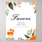 Favors Aperol Spritz Brautparty Sign Poster (Vorne)