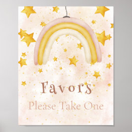 Favors Boho Regenbogen goldene Sterne magischer St Poster