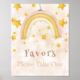 Favors Boho Regenbogen goldene Sterne magischer St Poster