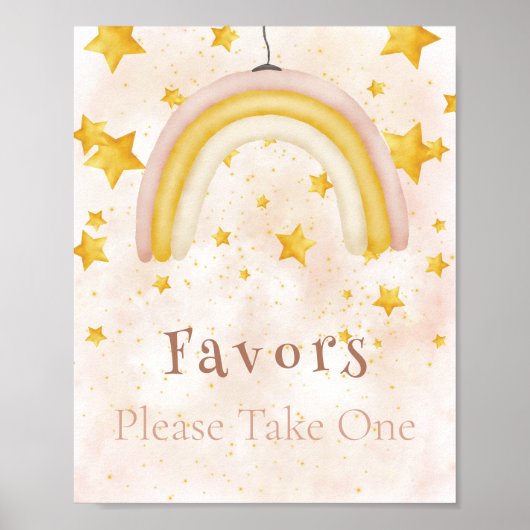 Favors Boho Regenbogen goldene Sterne magischer St Poster (Vorne)