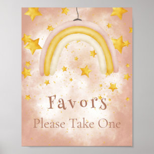 Favors Boho Regenbogen goldene Sterne magischer St Poster