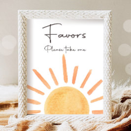 Favors Boho Sunshine Table Erste Reise Sun Birthda Poster
