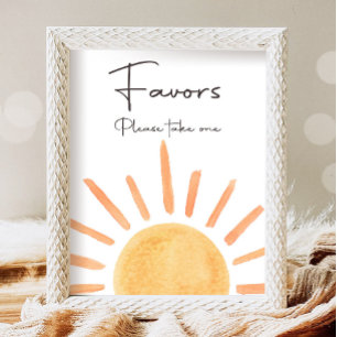 Favors Boho Sunshine Table Erste Reise Sun Birthda Poster