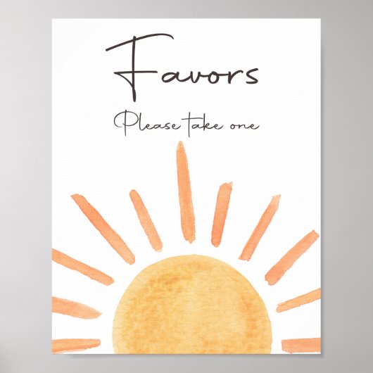 Favors Boho Sunshine Table Erste Reise Sun Birthda Poster (Vorne)