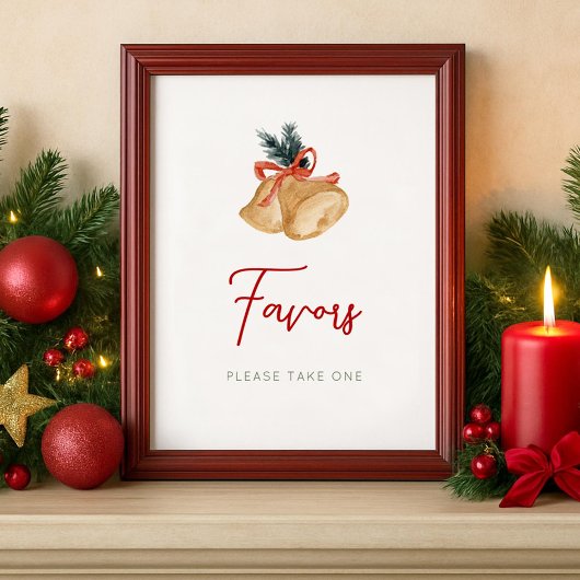 Favors Christmas Party Sign Poster