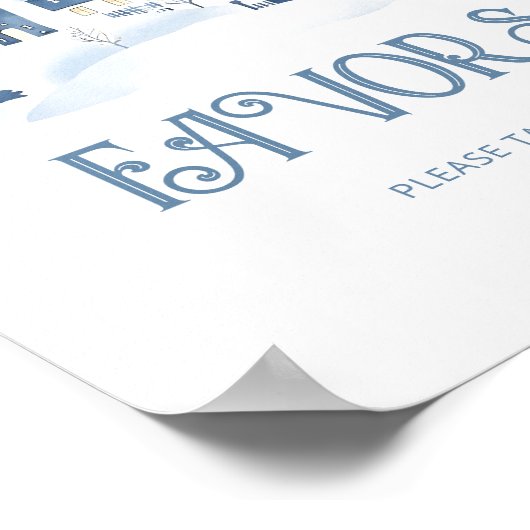 Favors Christmas village Winter Baby Shower Poster (Ecke)